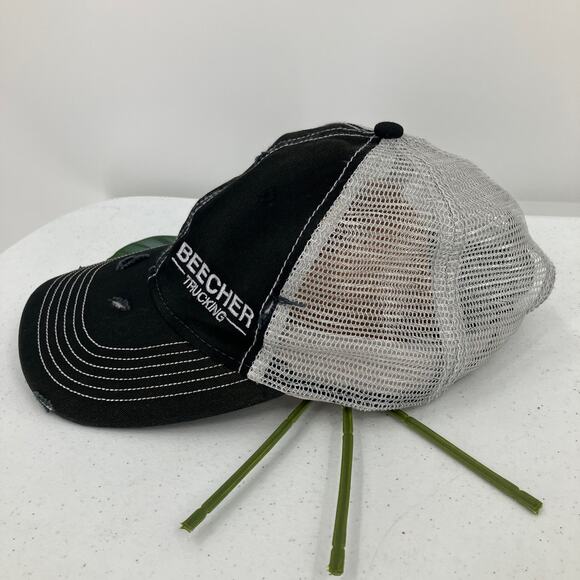 Sportsman Beecher Trucking Black Gray Adjustable Baseball Trucker Dad Hat Cap - Picture 6 of 10